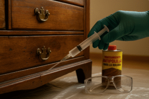 Tratamiento anticarcoma en muebles: inyección o gel, cómo elegir y aplicarlos
