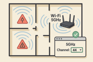 Cortes en WiFi 5 GHz por DFS: cómo configurar canales estables en pisos