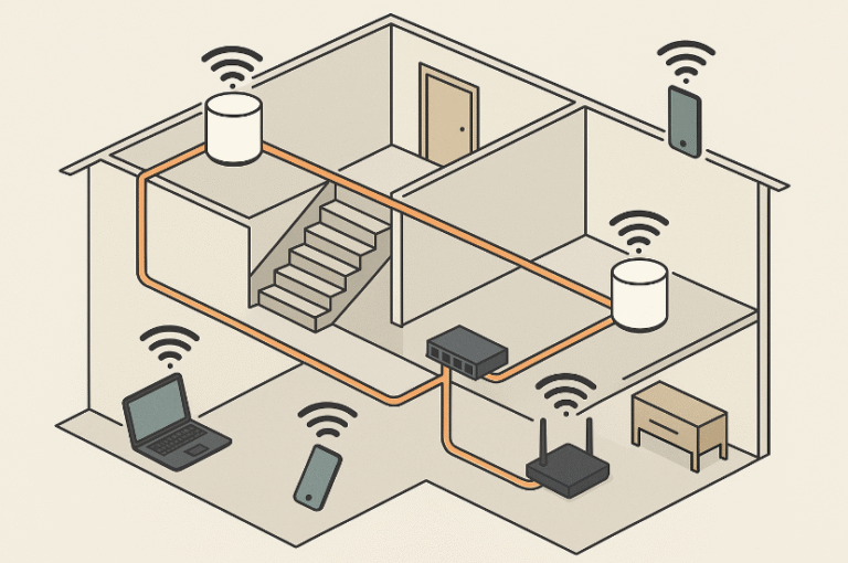 Backhaul Ethernet en WiFi mesh: cuándo tirar cable